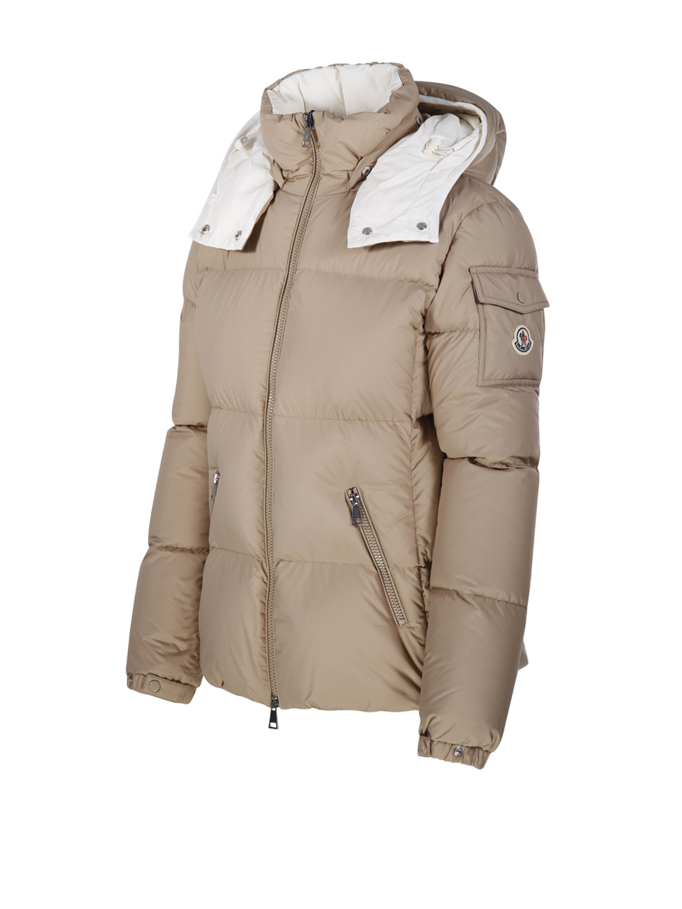 Moncler Fourmines Hooded Short Down Jacket In Animal Print