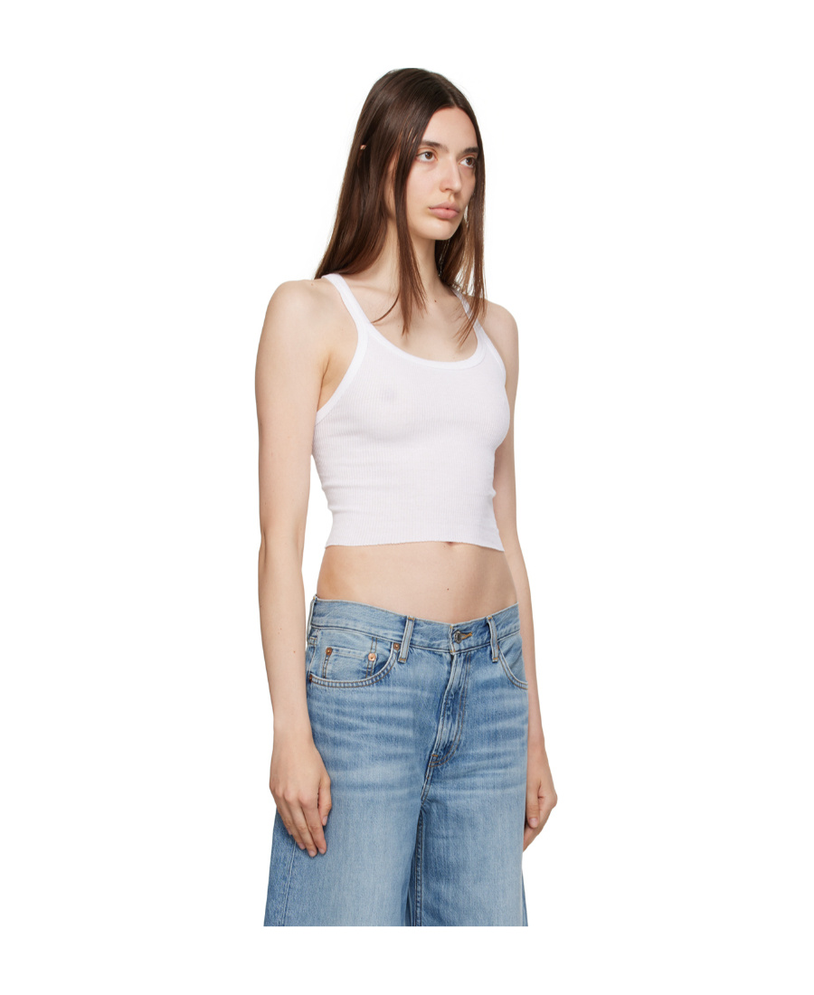 Re/done X Hanes Ribbed Jersey Sling In White