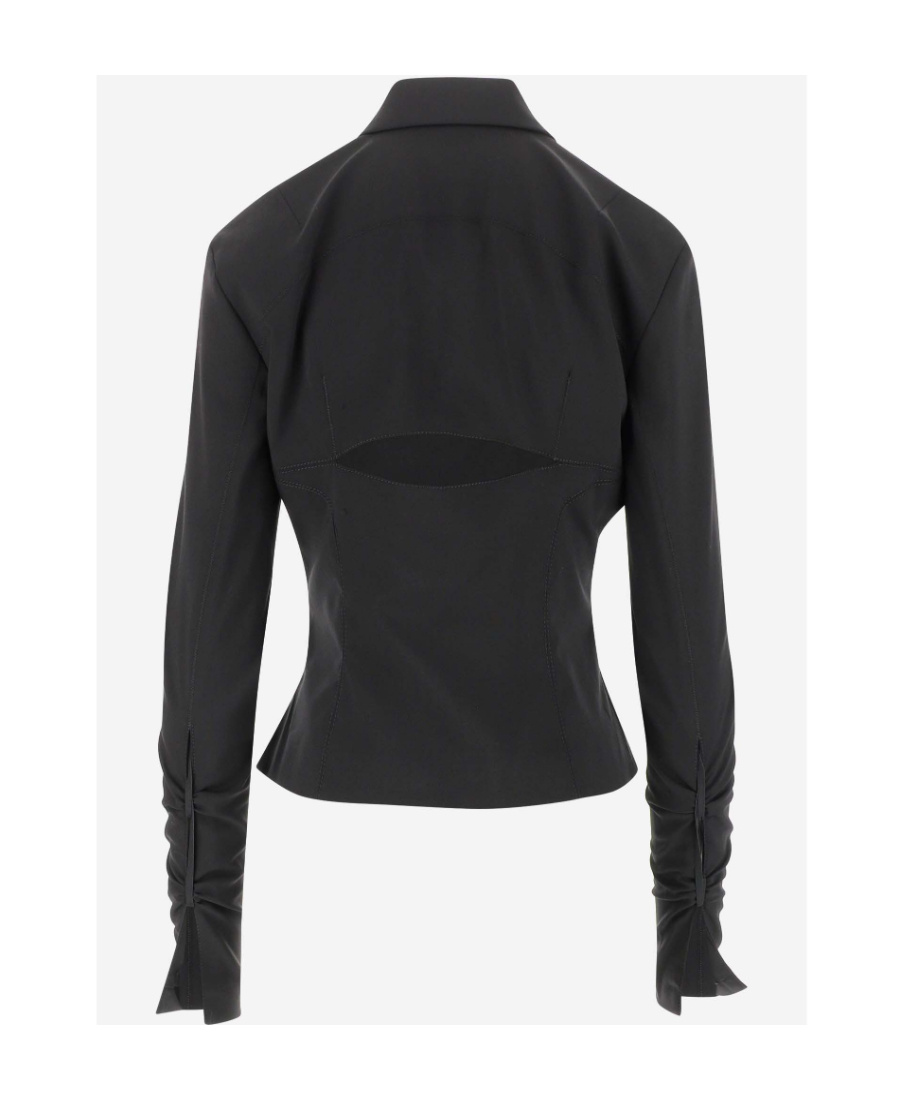 Jacquemus La Veste Neru Stretch Wool Cutout Jacket In Black