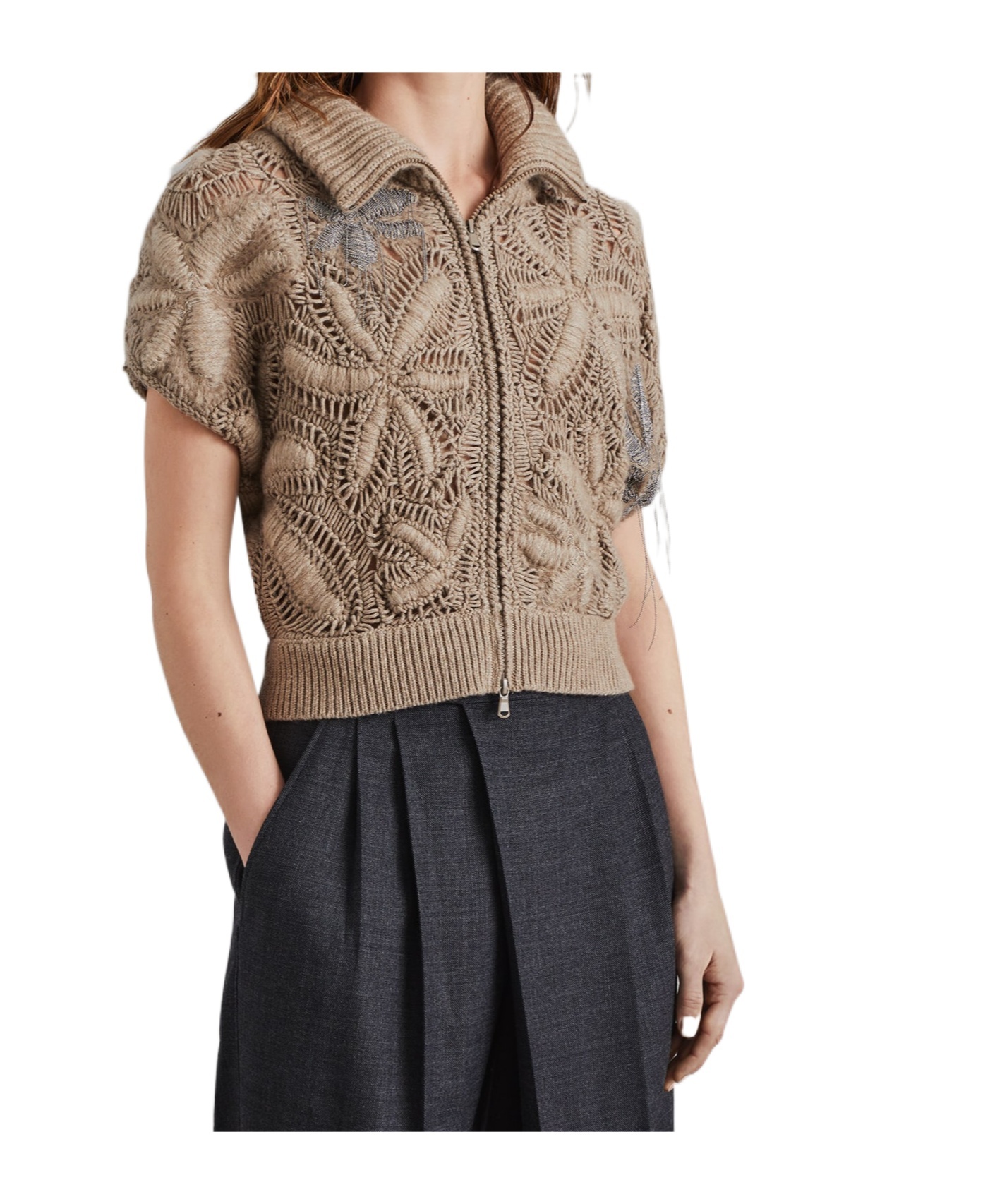 Brunello Cucinelli Cashmere Cardigan In Brown