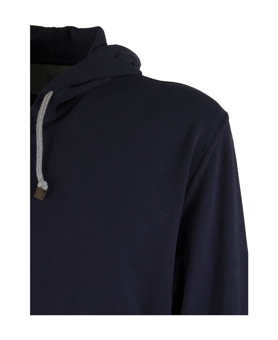 Brunello Cucinelli Drawstring Hooded Sweatshirt In Black