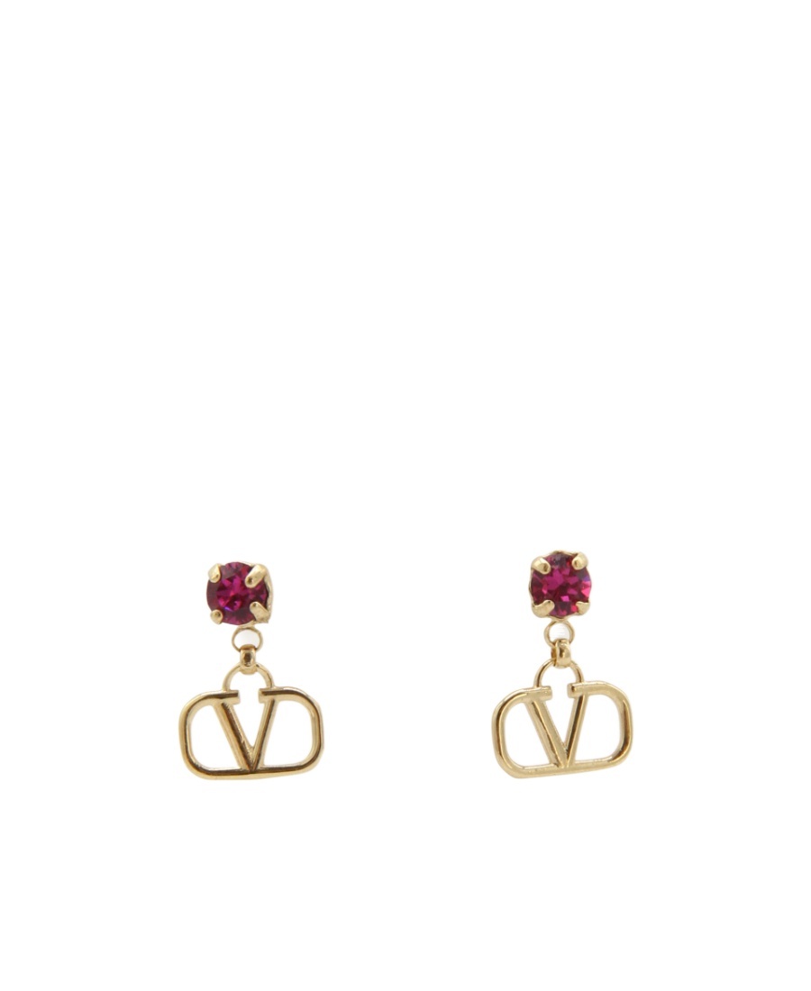 Valentino Vlogo Signature Crystal Drop Earrings In Yellow