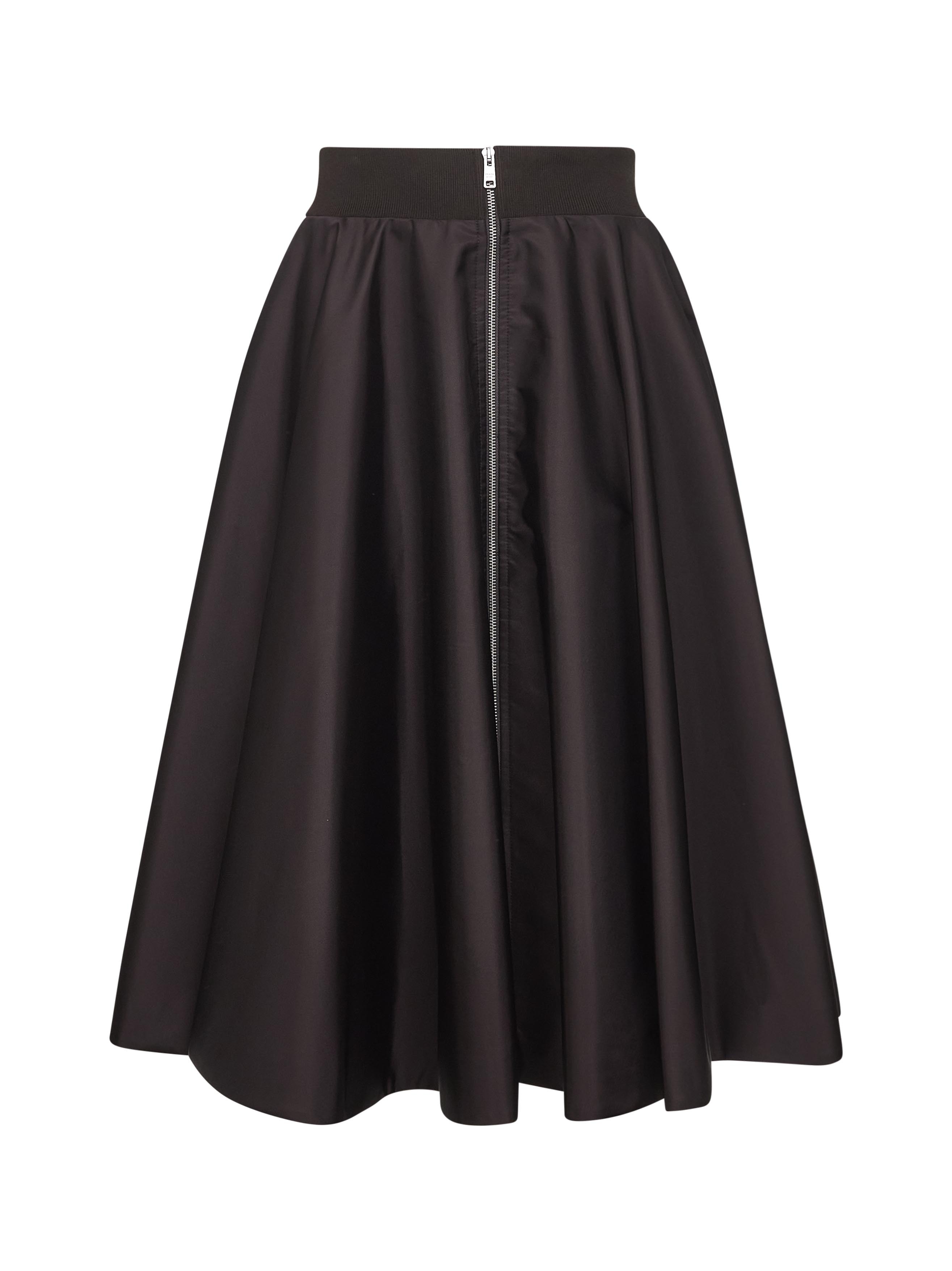 Prada Flared High-waisted Midi Skirt In Brown