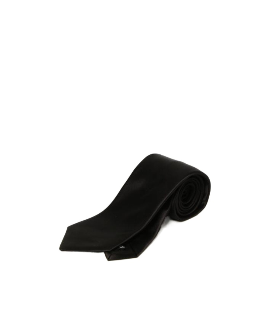 Emporio Armani Textured Silk Tie In Black