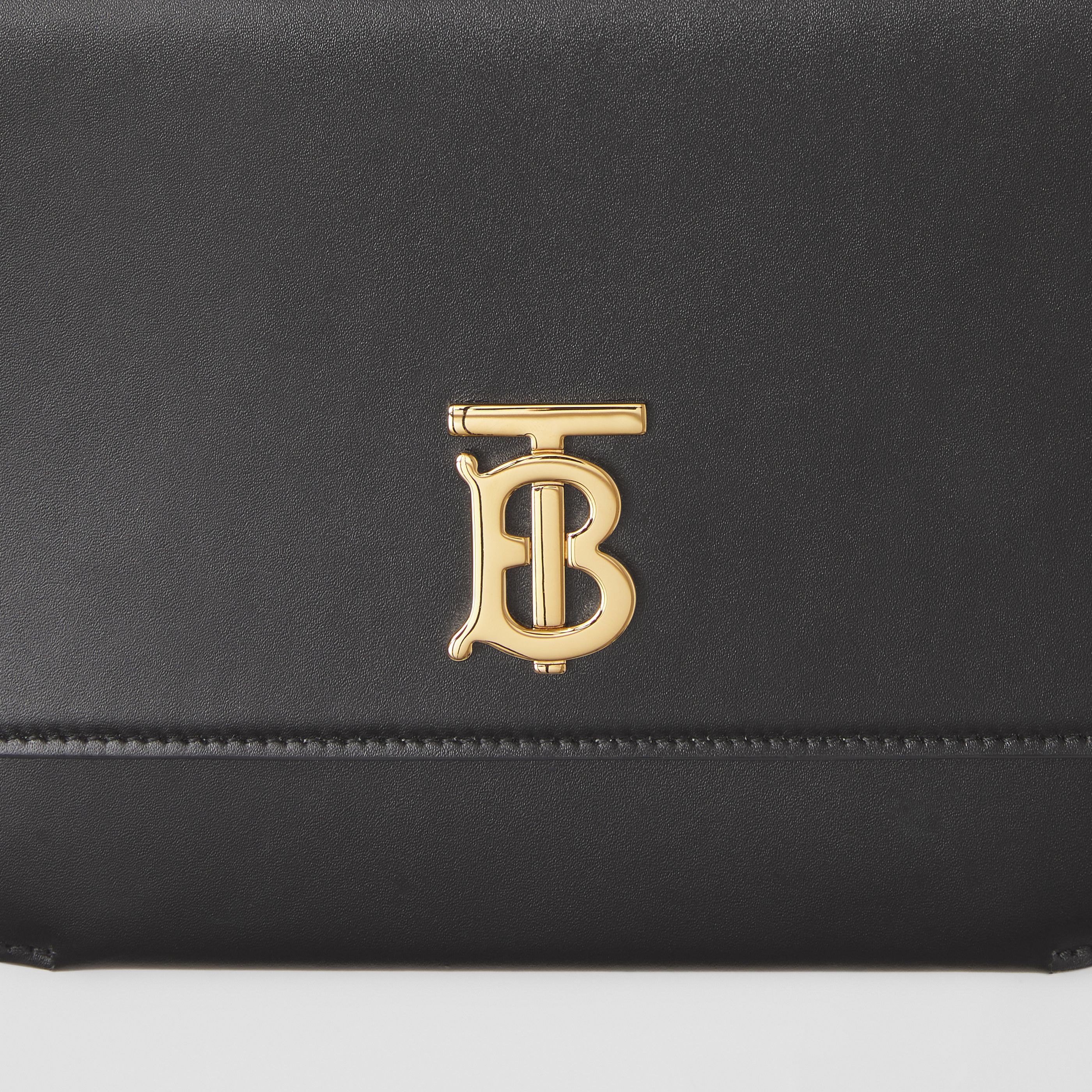 Burberry Mini Tb Clutch Bag In Black