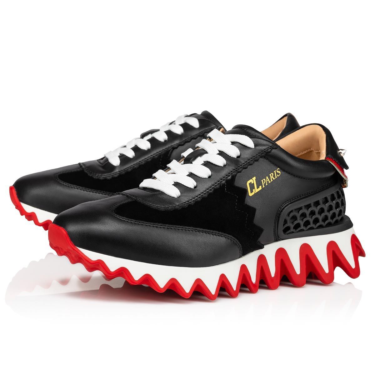 Christian Louboutin Logo Casual Sports Shoes In Black