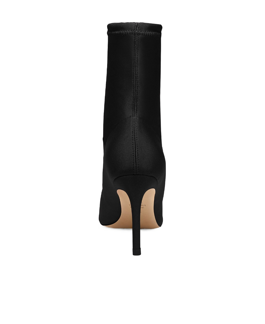 Stuart Weitzman Leather Stretch Bootie In Black