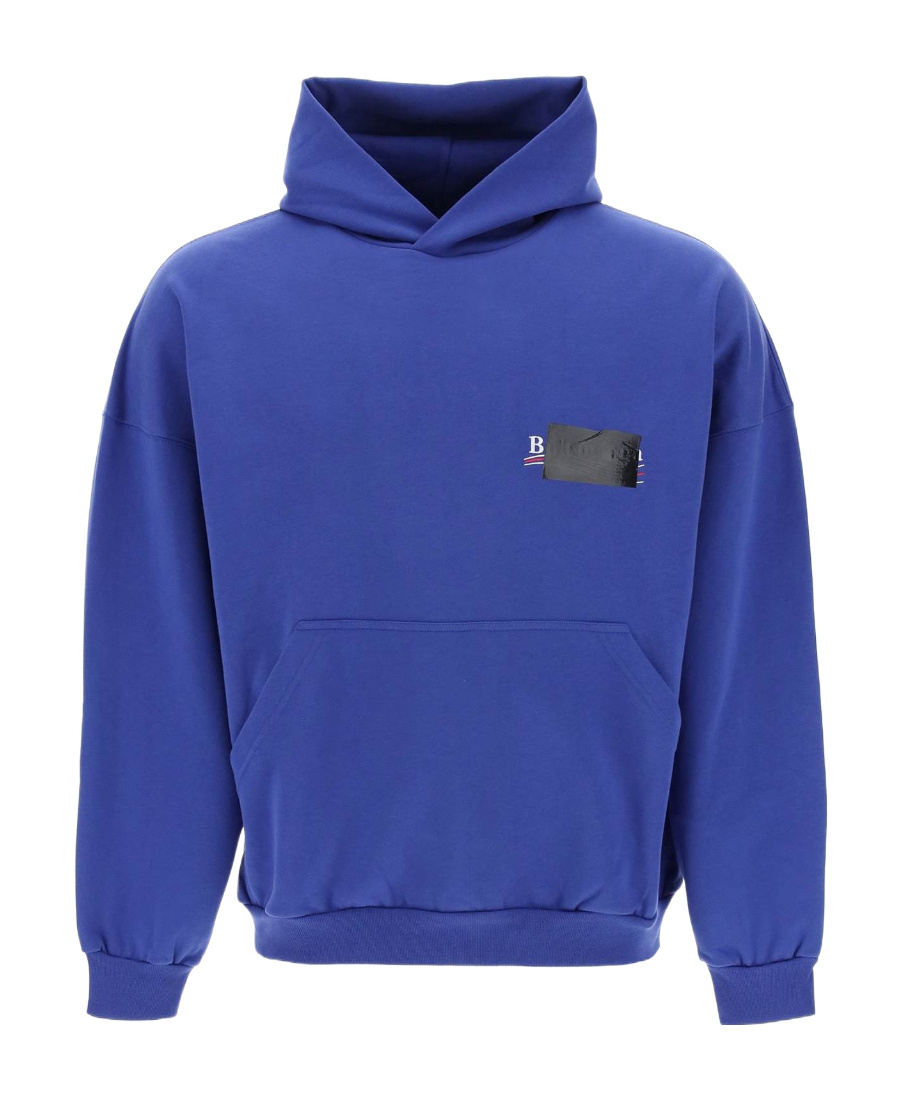 Balenciaga Gaffer Maxi Hoodie In Blue