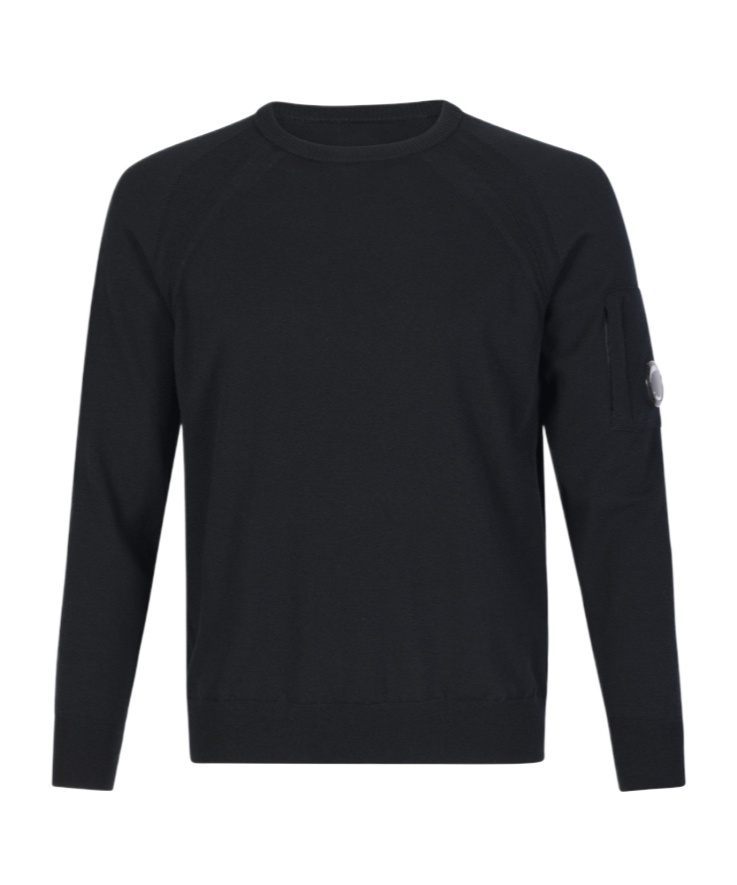 C.p. Company Lens-detailed Sweater In Black