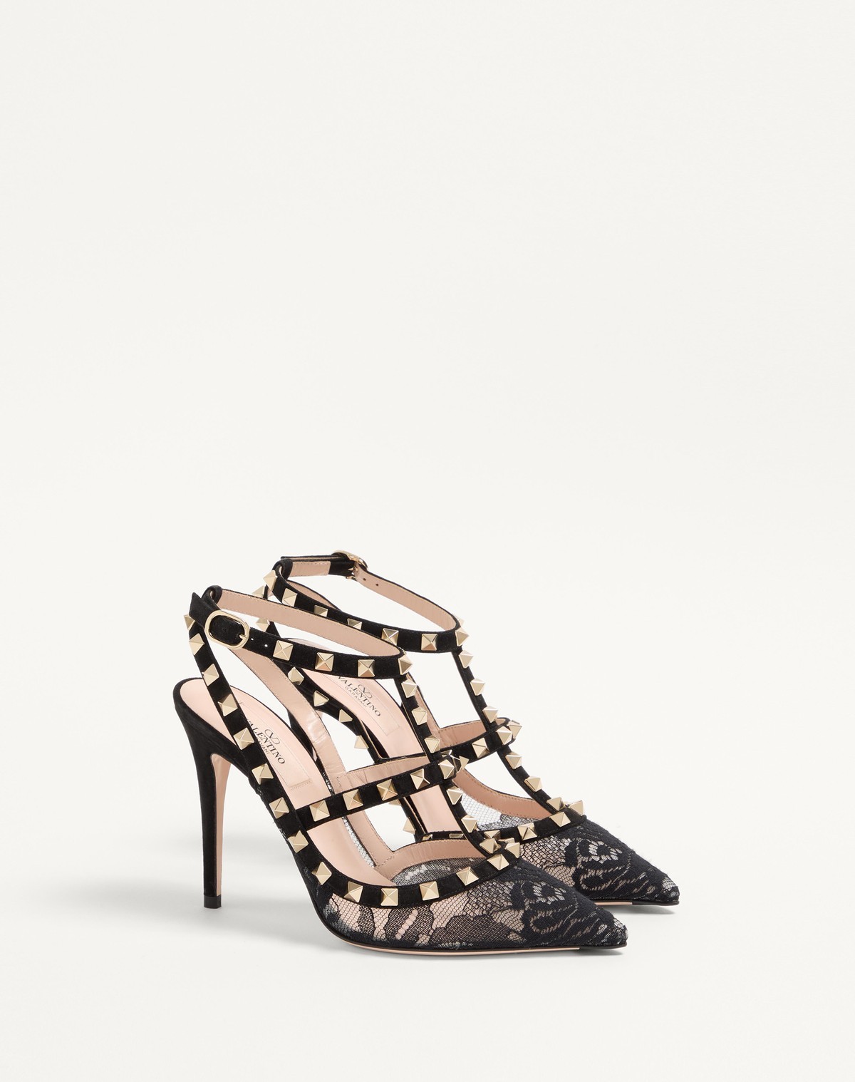 Valentino Pointed High-heeled Sandals In Black