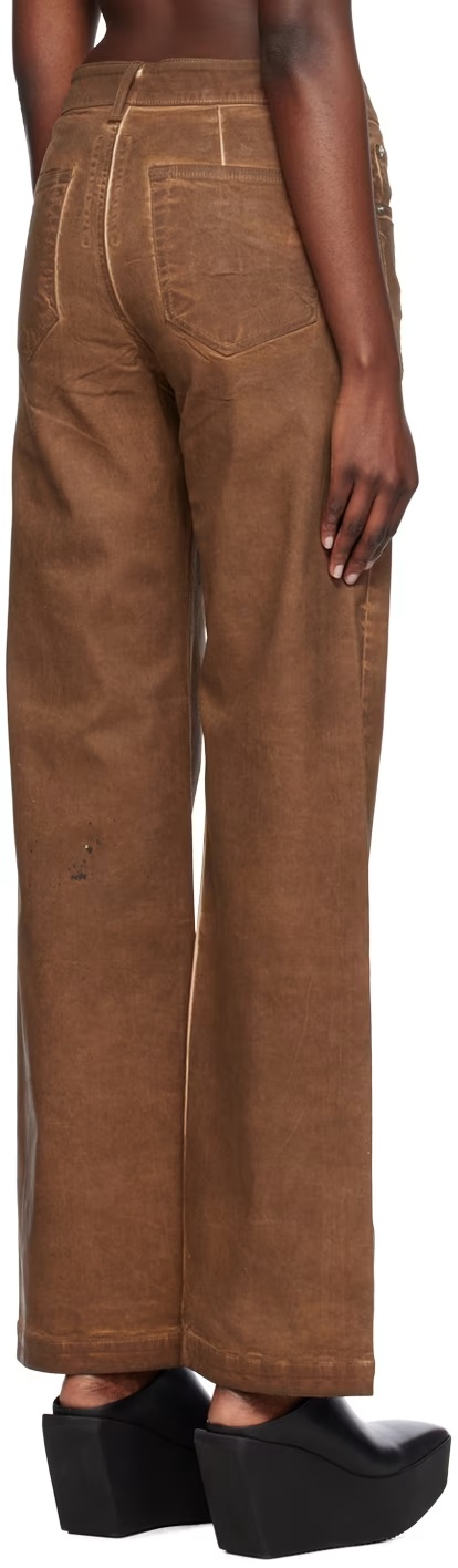 Rick Owens Drkshdw Logo Denim Trousers In Brown