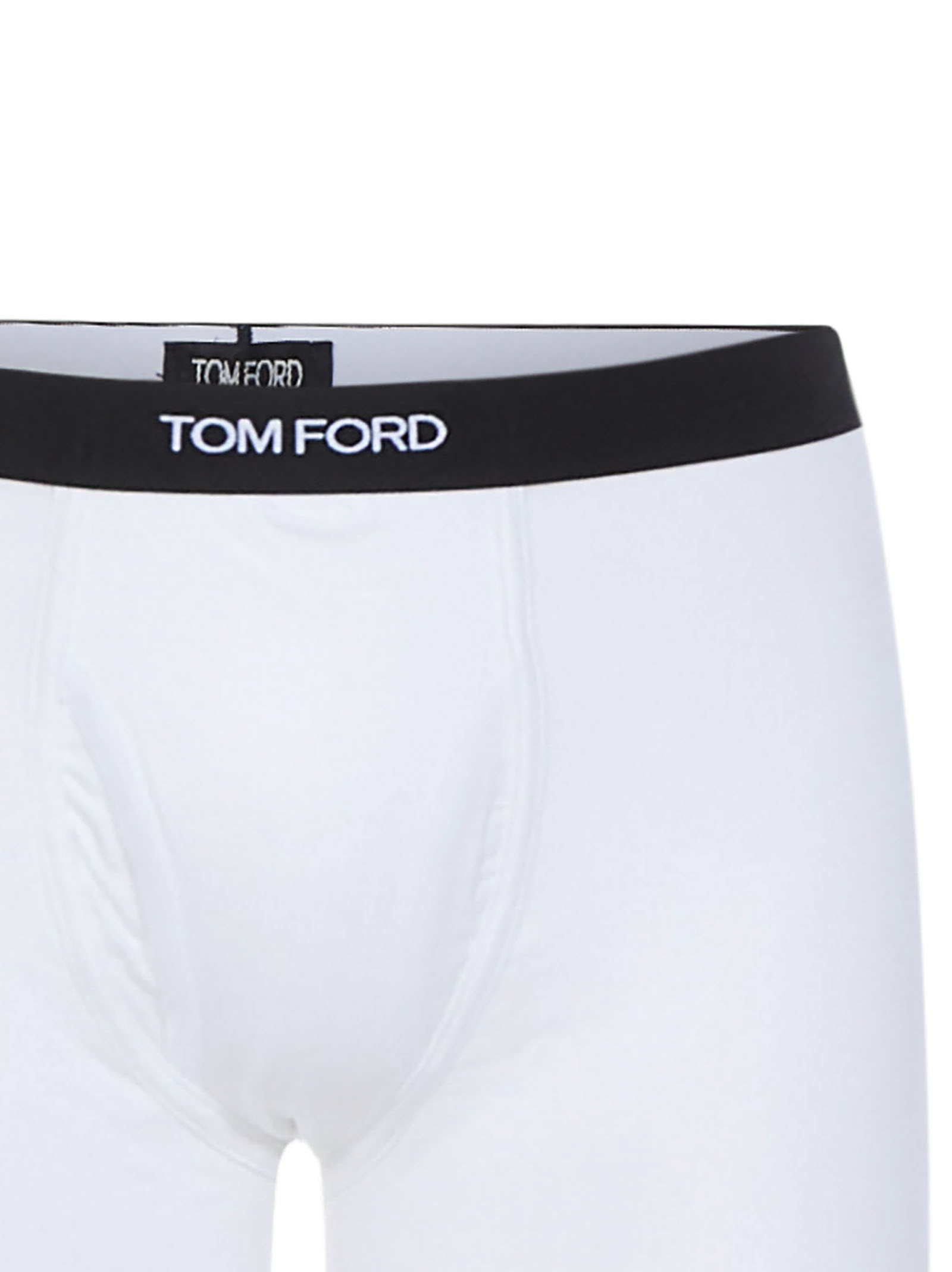 Tom Ford Mens Grey Logo-waistband Stretch-cotton Boxers Pack Of Two In White
