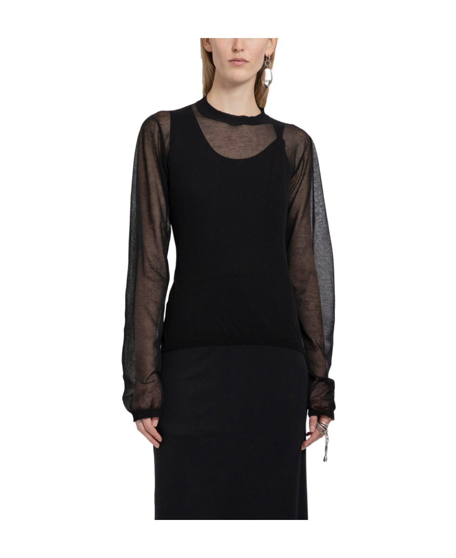 Ann Demeulemeester Logo Long-sleeved T-shirt In Black