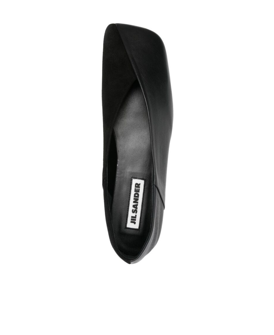 Jil Sander Woman Ballet Flats Black Size 10 Soft Leather In Black