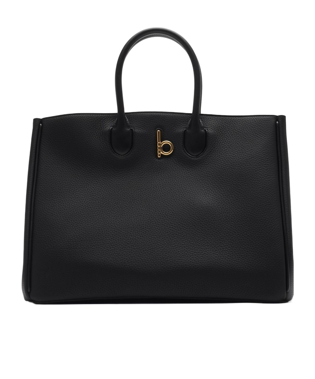 Burberry Rocking Horse Medium Black Leather Tote Women In Black