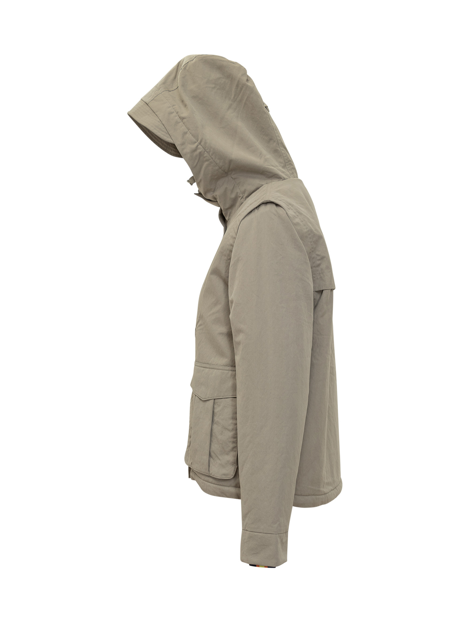 K-way Jacket With Hood And Synthetic Fur Lining In Brown