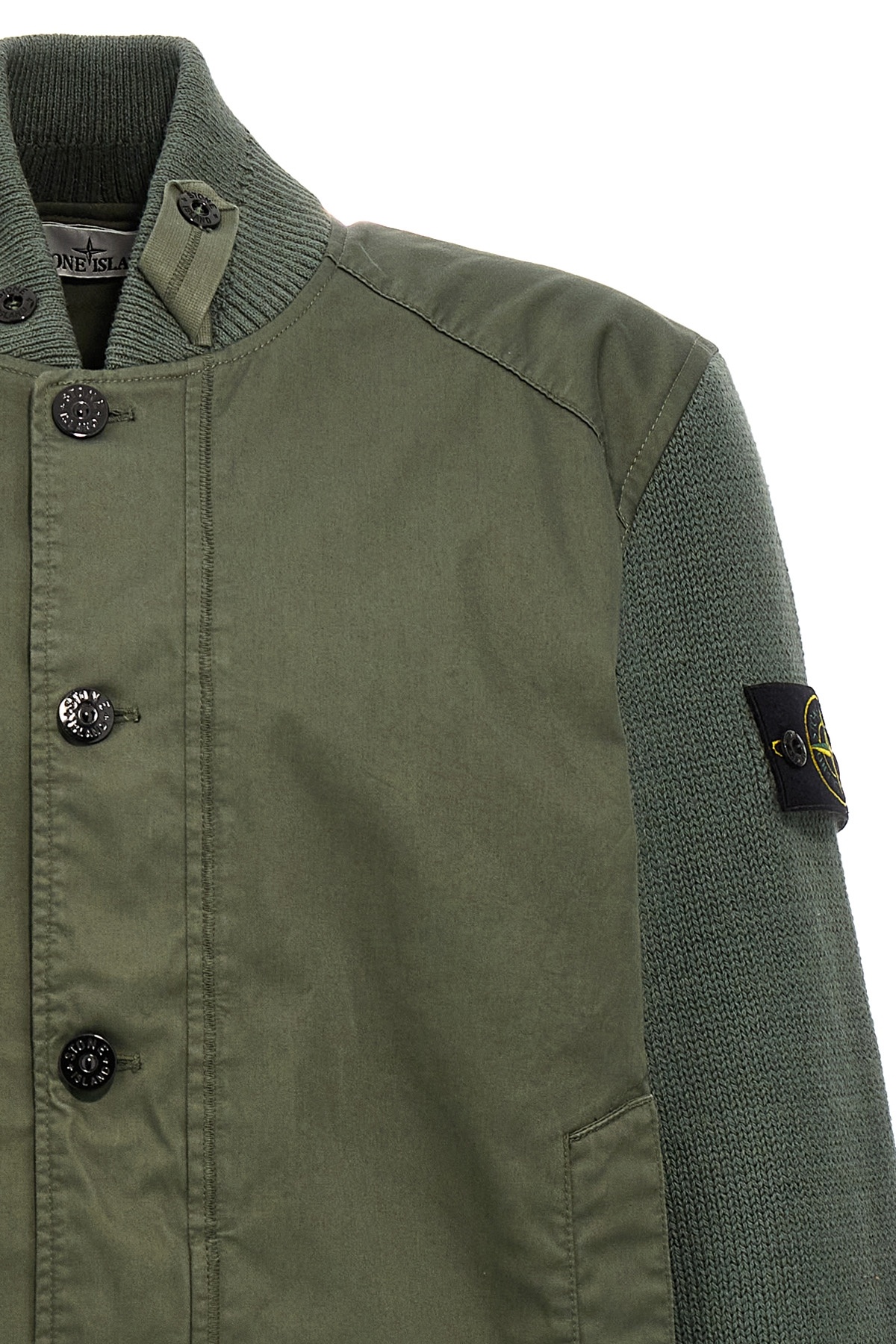 Stone Island Bio Raso With Bio Alloy Light Cover Tc Bomber Jacket In Green