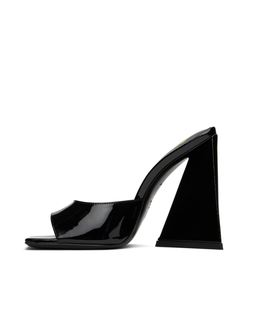 Attico Devon 85mm Patent-leather Mules In Black