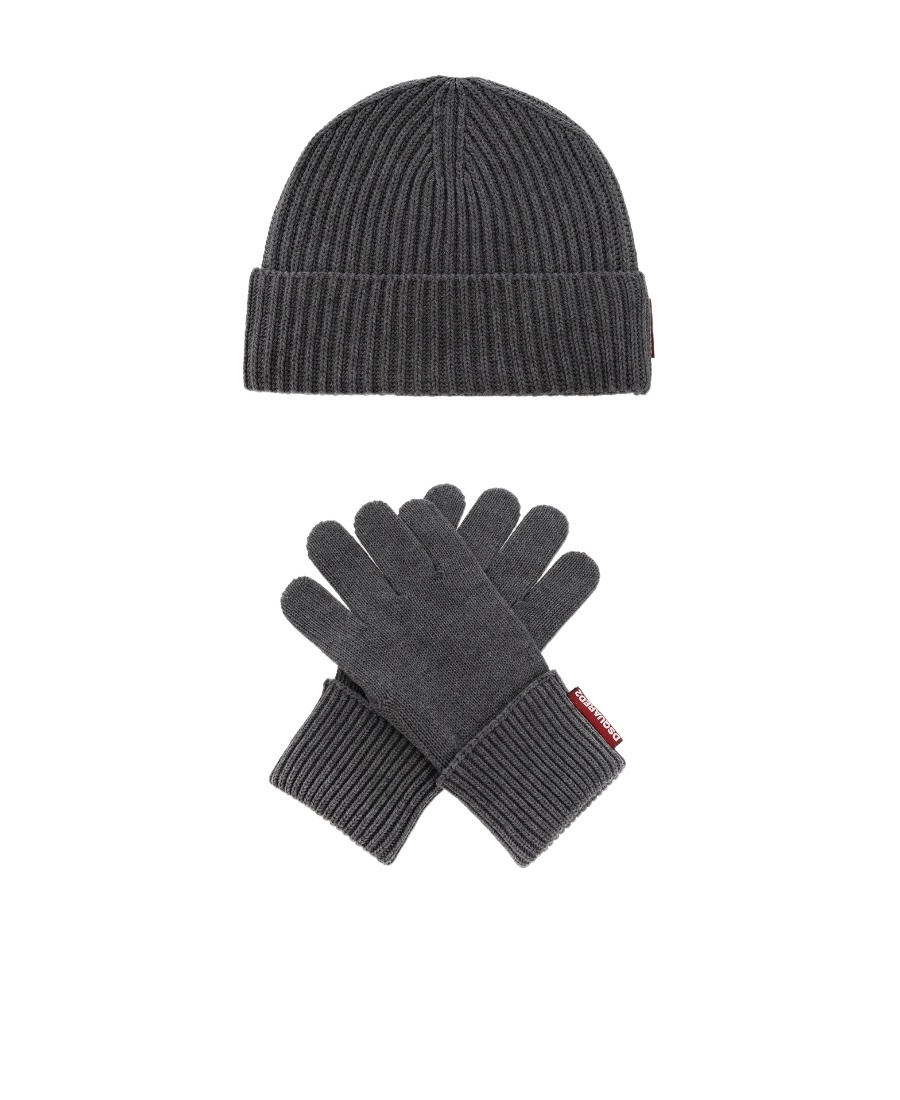 DSQUARED2 KNITTED GLOVE AND HAT SET