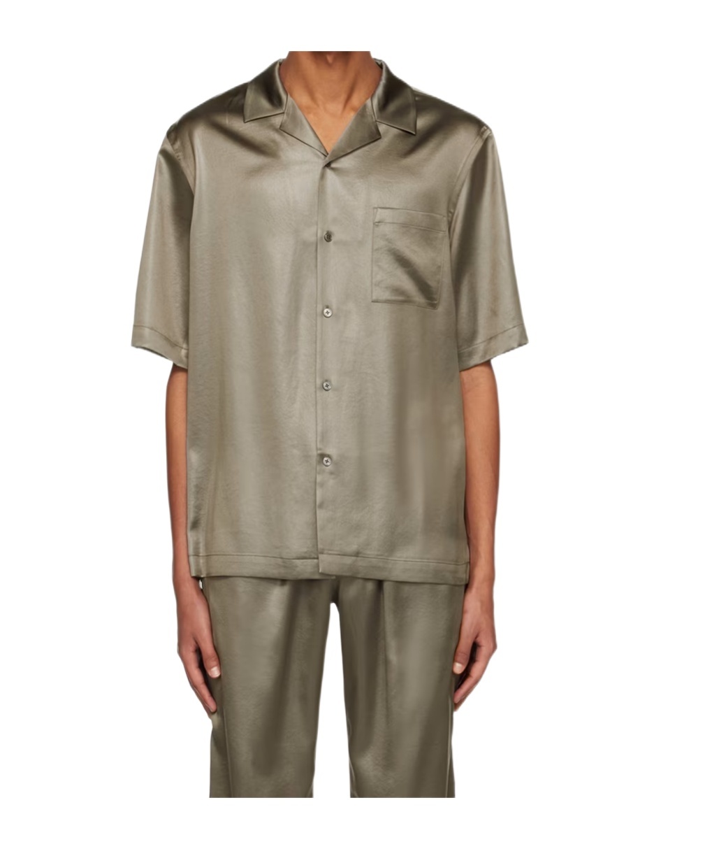 Filippa K Taupe Shiny Shirt In Brown