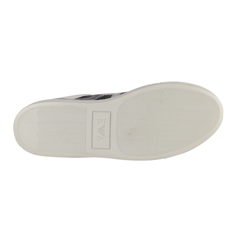 Emporio Armani Logo Strapped Casual Sneakers In White
