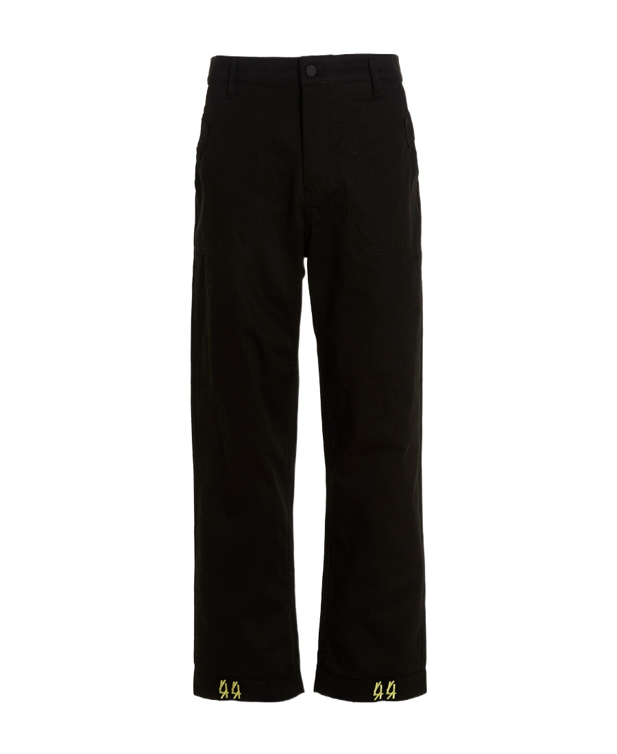 44 Label Group Logo-embroidered Straight-leg Trousers In Black