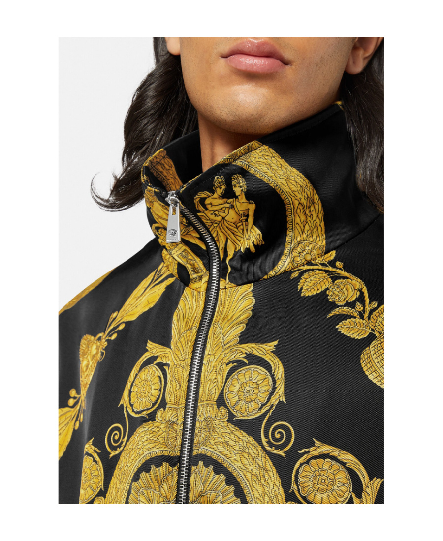 Versace Barocco Track Jacket In Brown