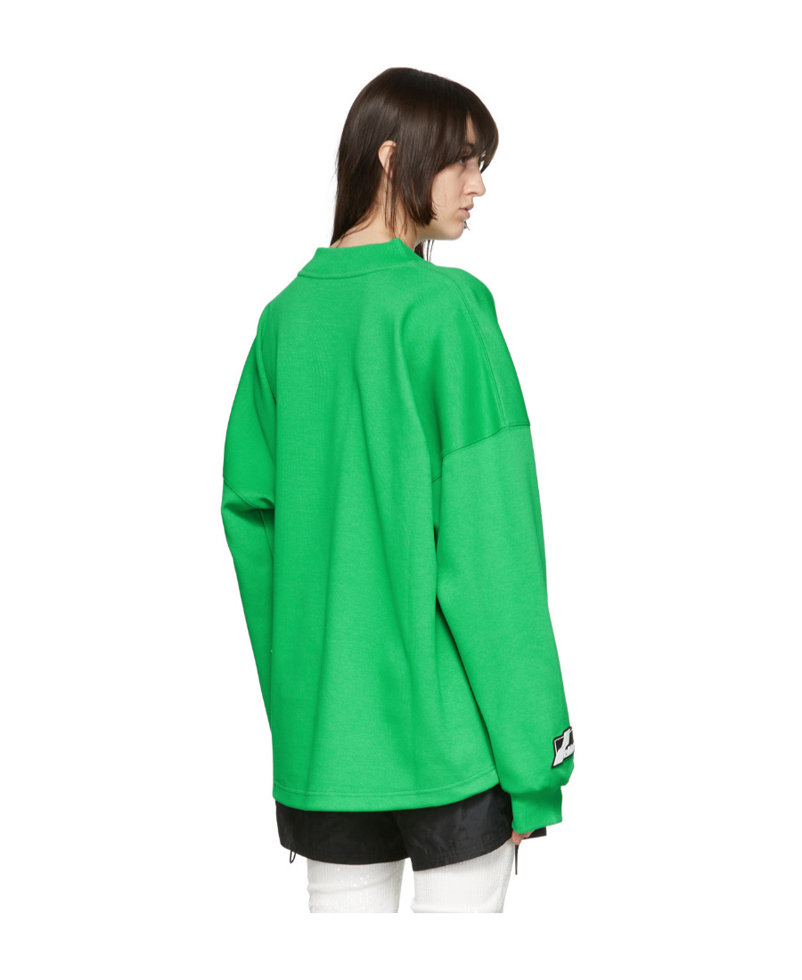 We11 Done V-neck Long-sleeved T-shirt In Green