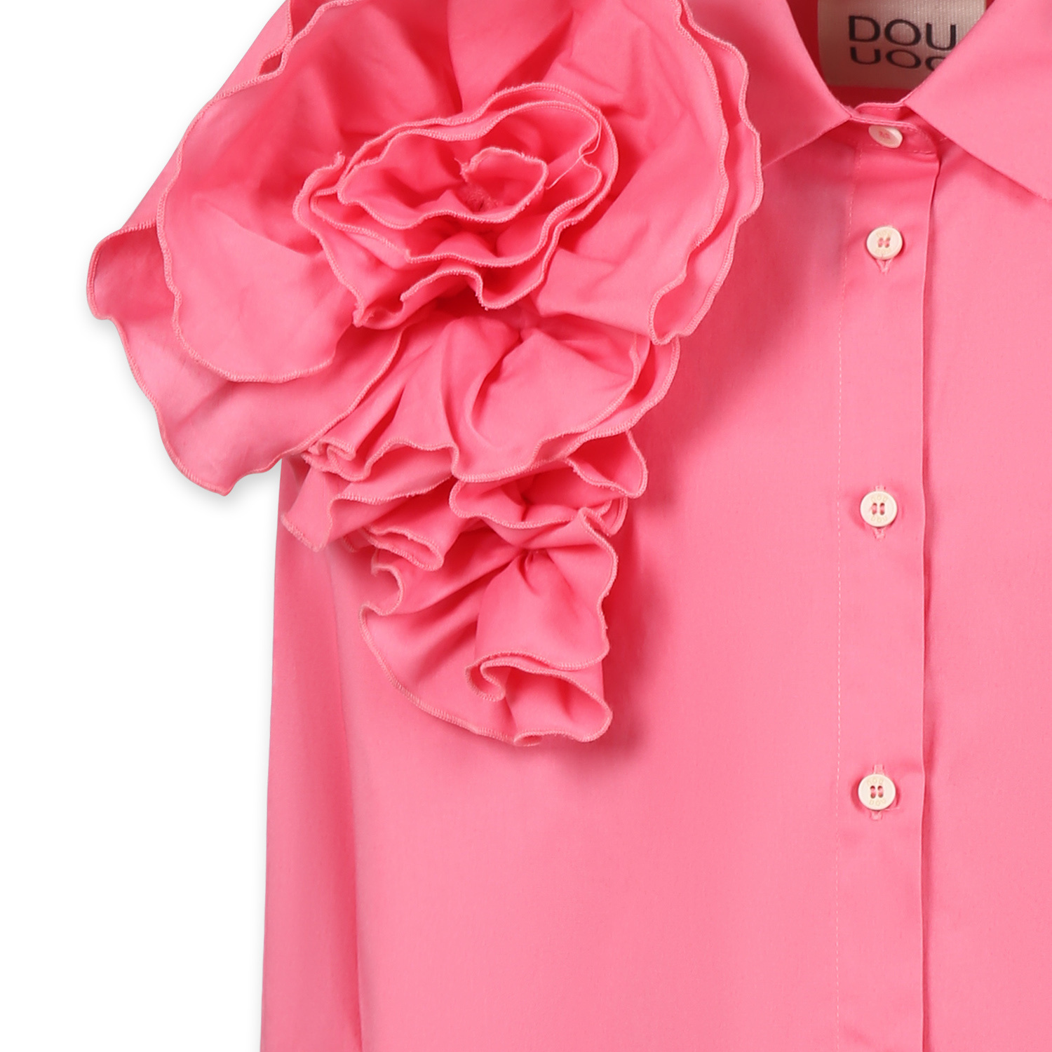 Shop Douuod Floral-appliqué Shirt In Pink