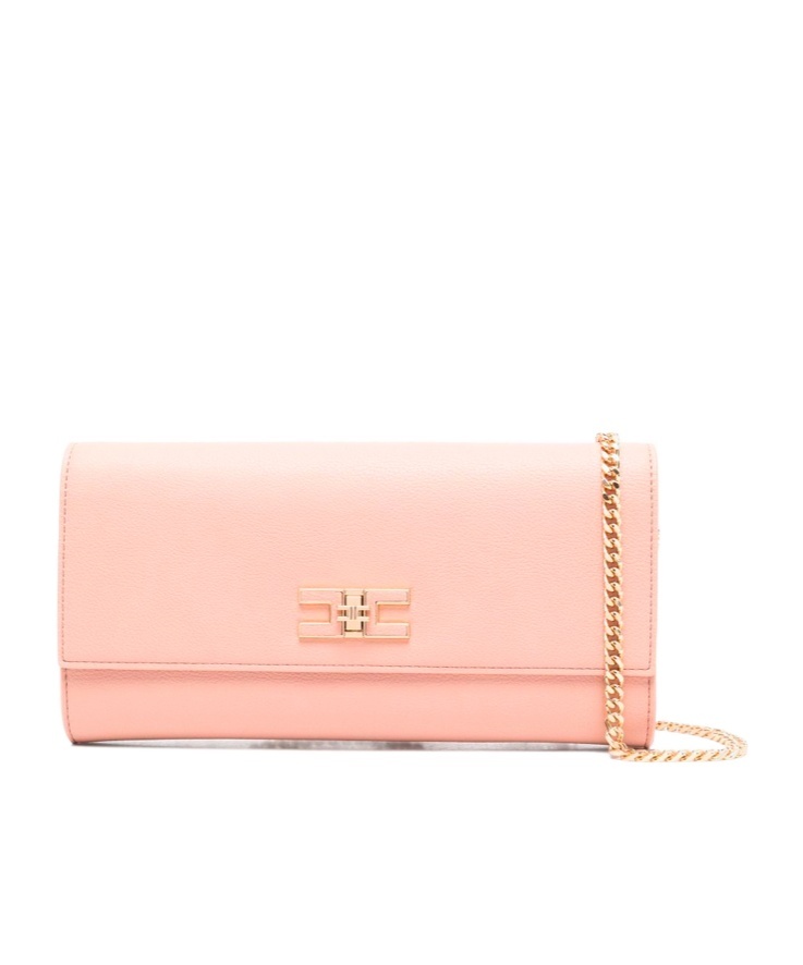 Shop Elisabetta Franchi Logo-plaque Crossbody Bag In Pink