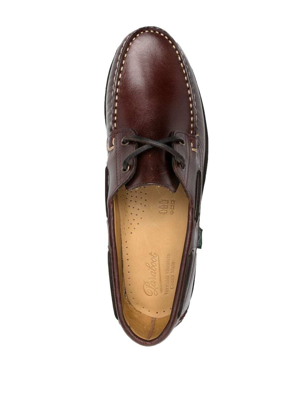 Paraboot Lace-up Leather Boat Shoes In Brown