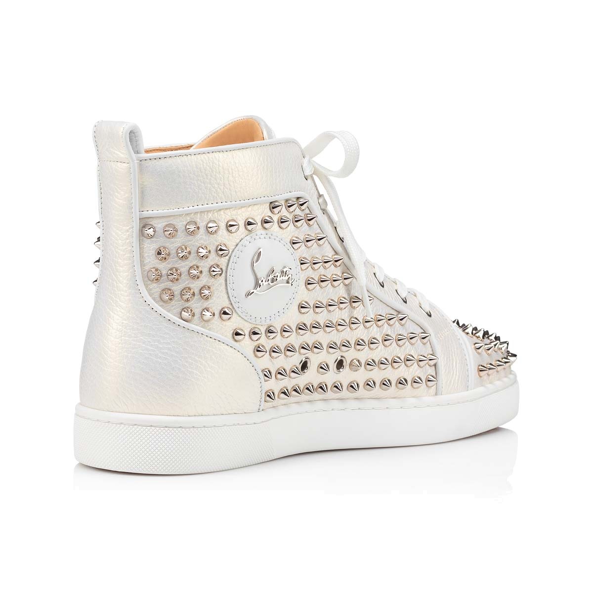 Christian Louboutin High-top Sports Shoes With Riveted Logo In White