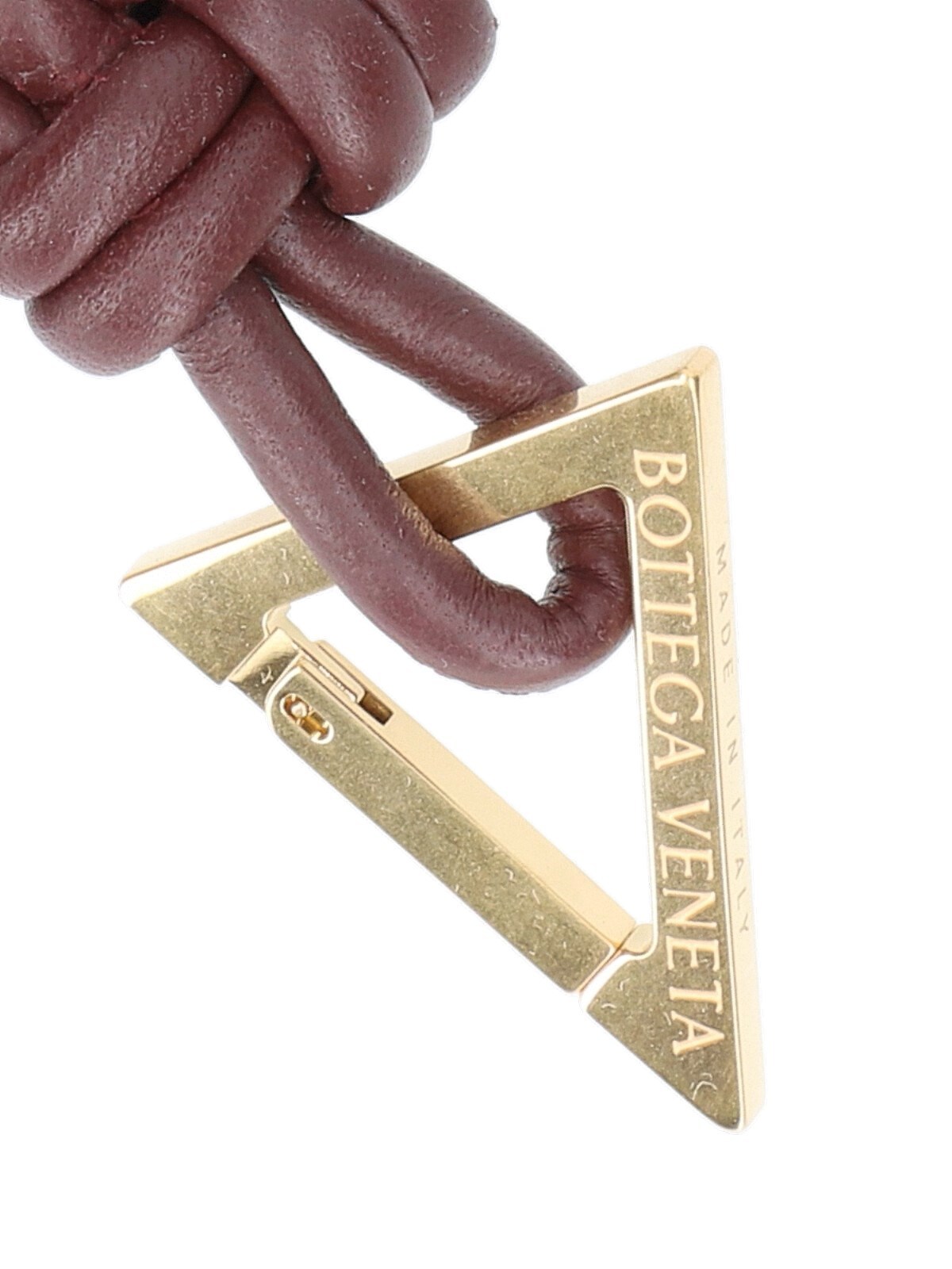 Bottega Veneta 'triangle' Key Ring In Brown