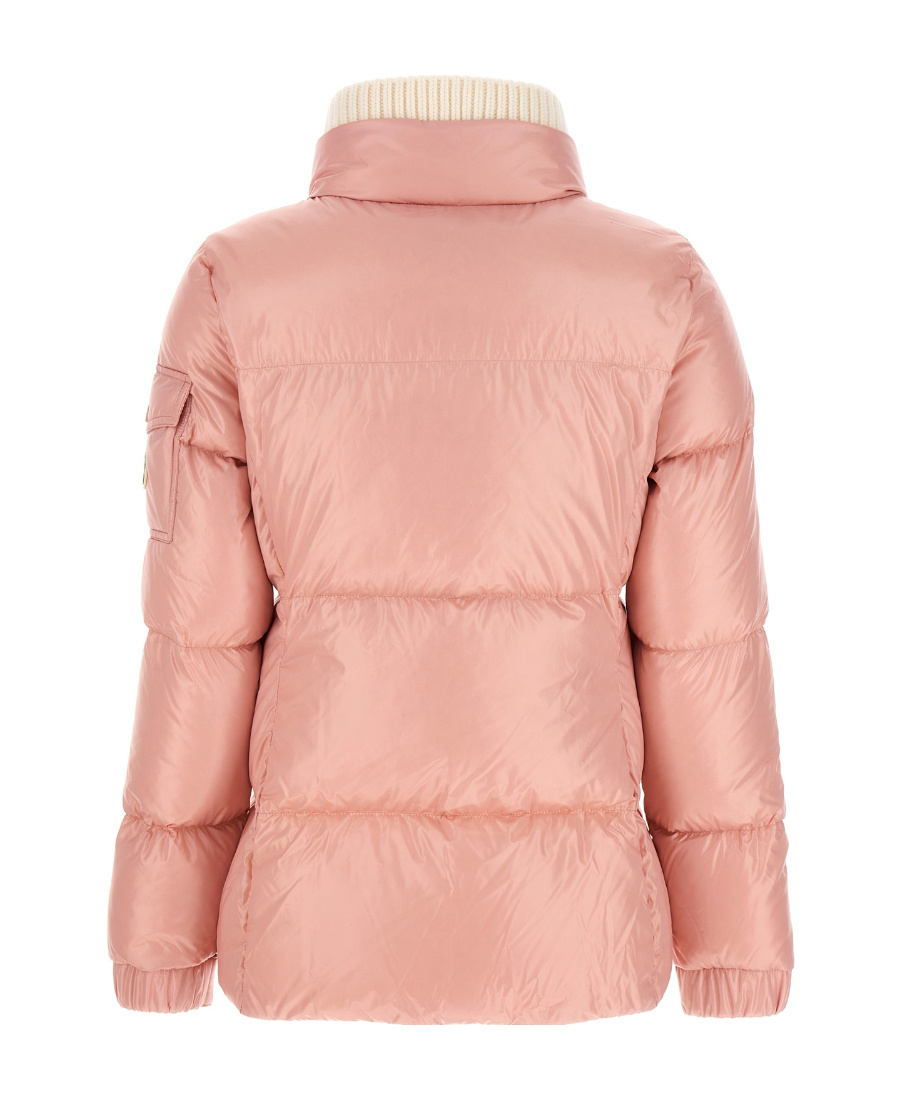 Moncler Logo-patch Padded-design Jacket In Pink