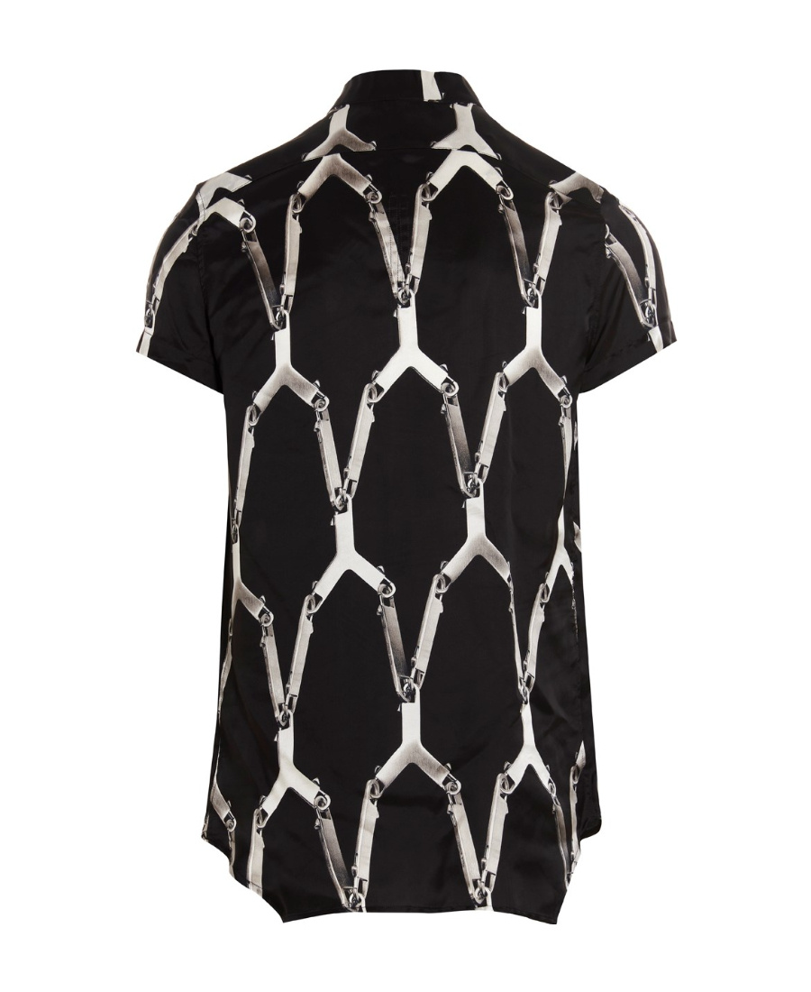 Rick Owens Printed Button Shirt In Black