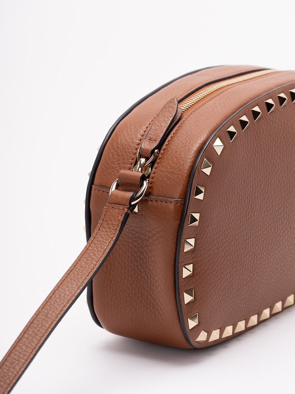 Valentino Rockstud Shoulder Bag In Brown
