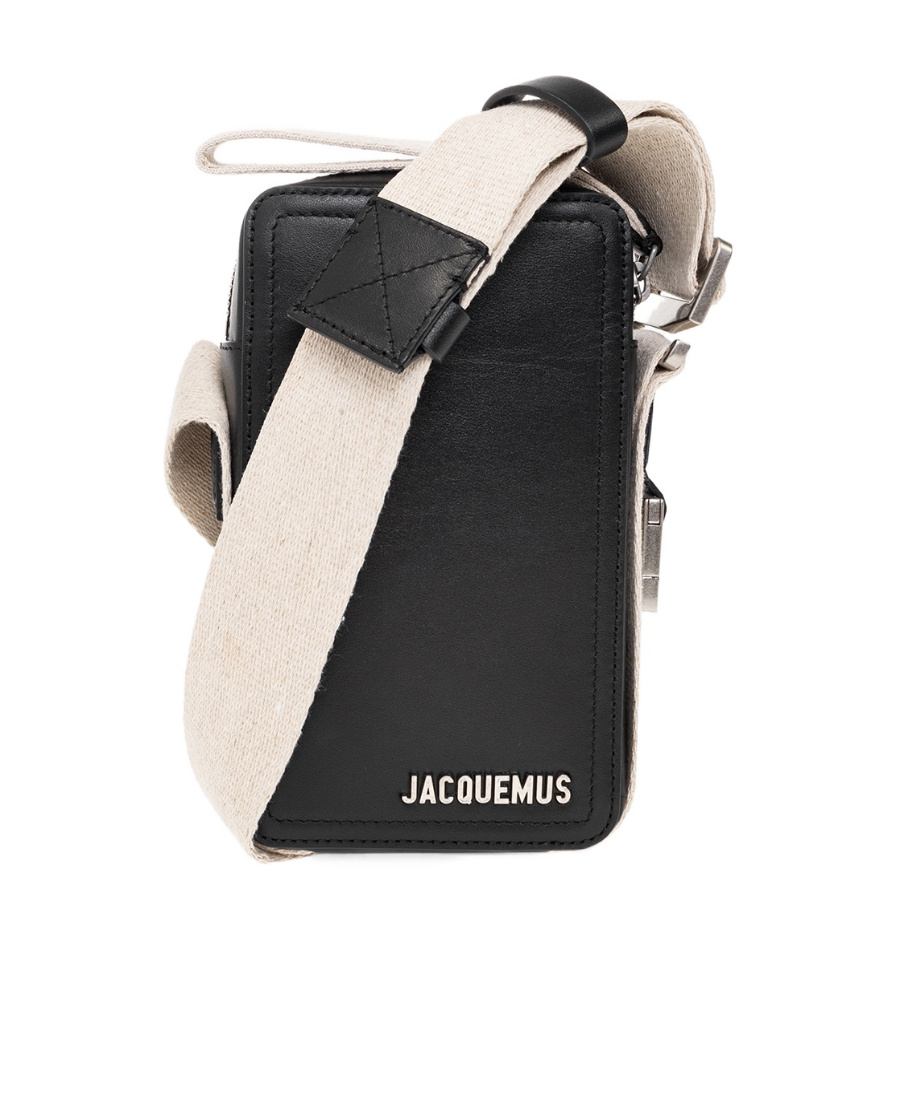 Jacquemus Compact Vertical Bag With Adjustable Strap In Black