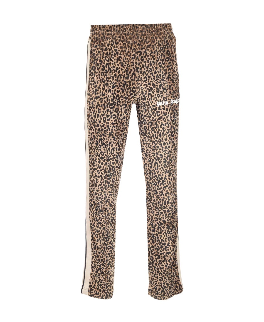 Palm Angels Leopard-print Track Pants In Nude