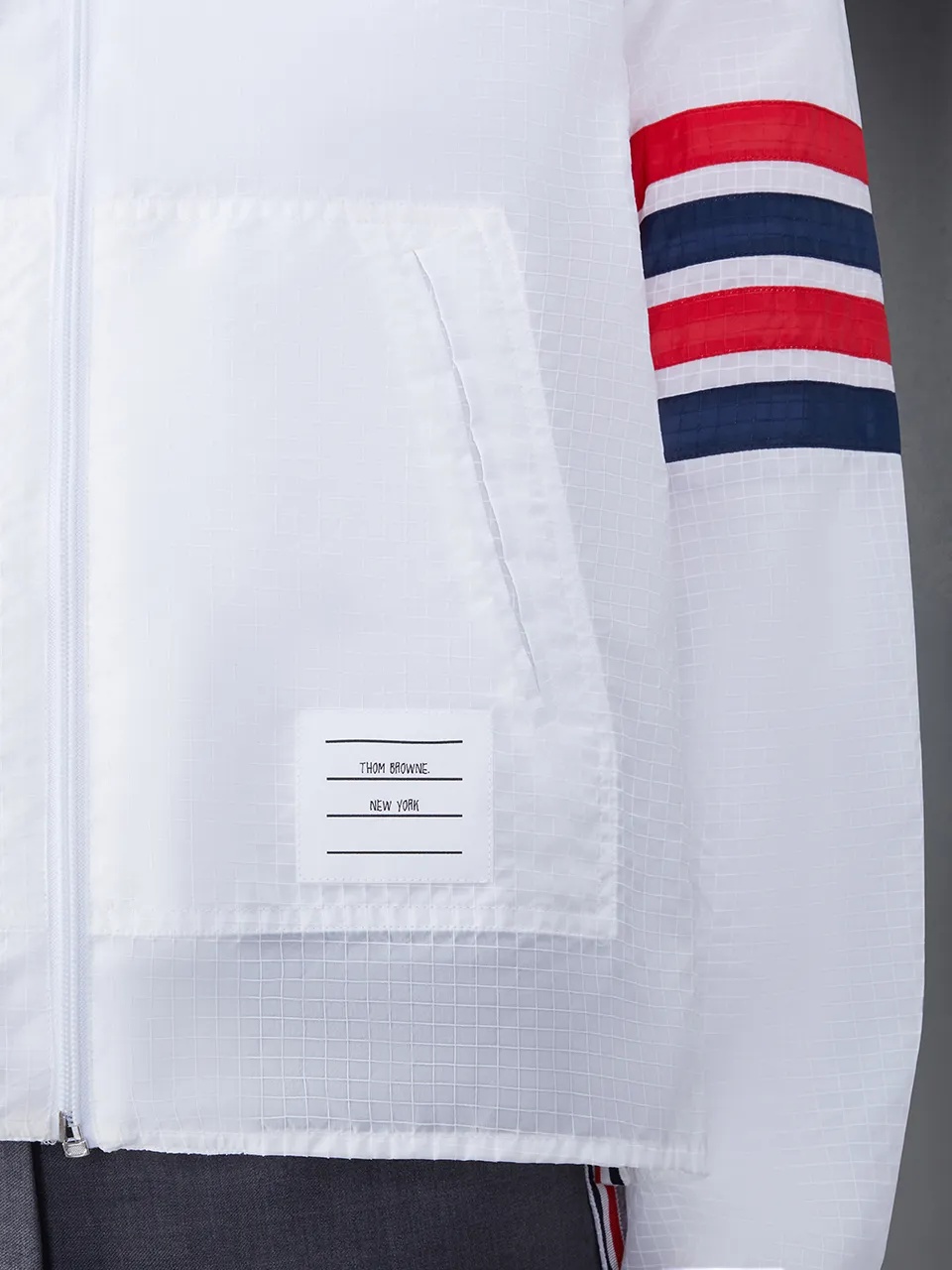 Thom Browne Ultralight Ripstop 4-bar Anorak In White