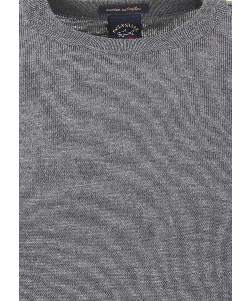 Shop Paul & Shark Logo-patch Crew-neck Jumper In Gray