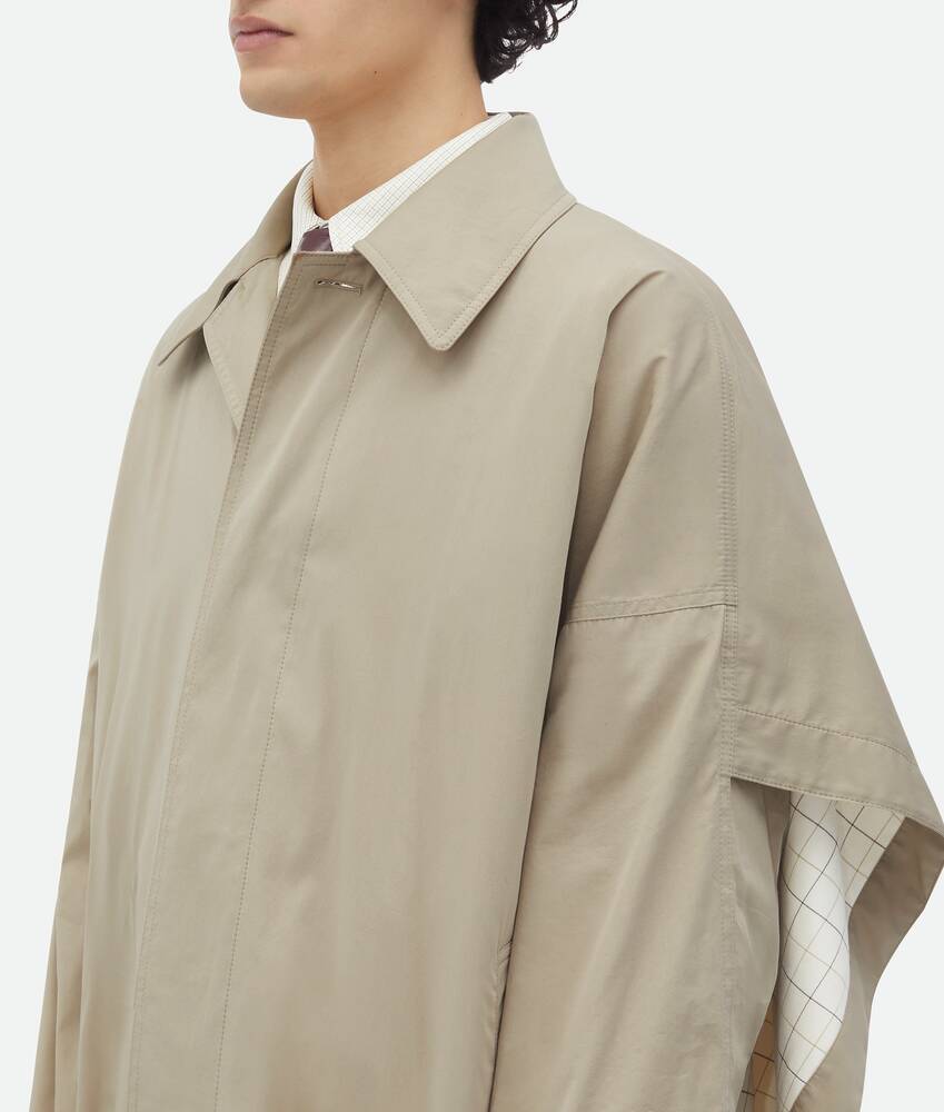 Bottega Veneta Cloak Long-sleeved Trench Coat In Gray