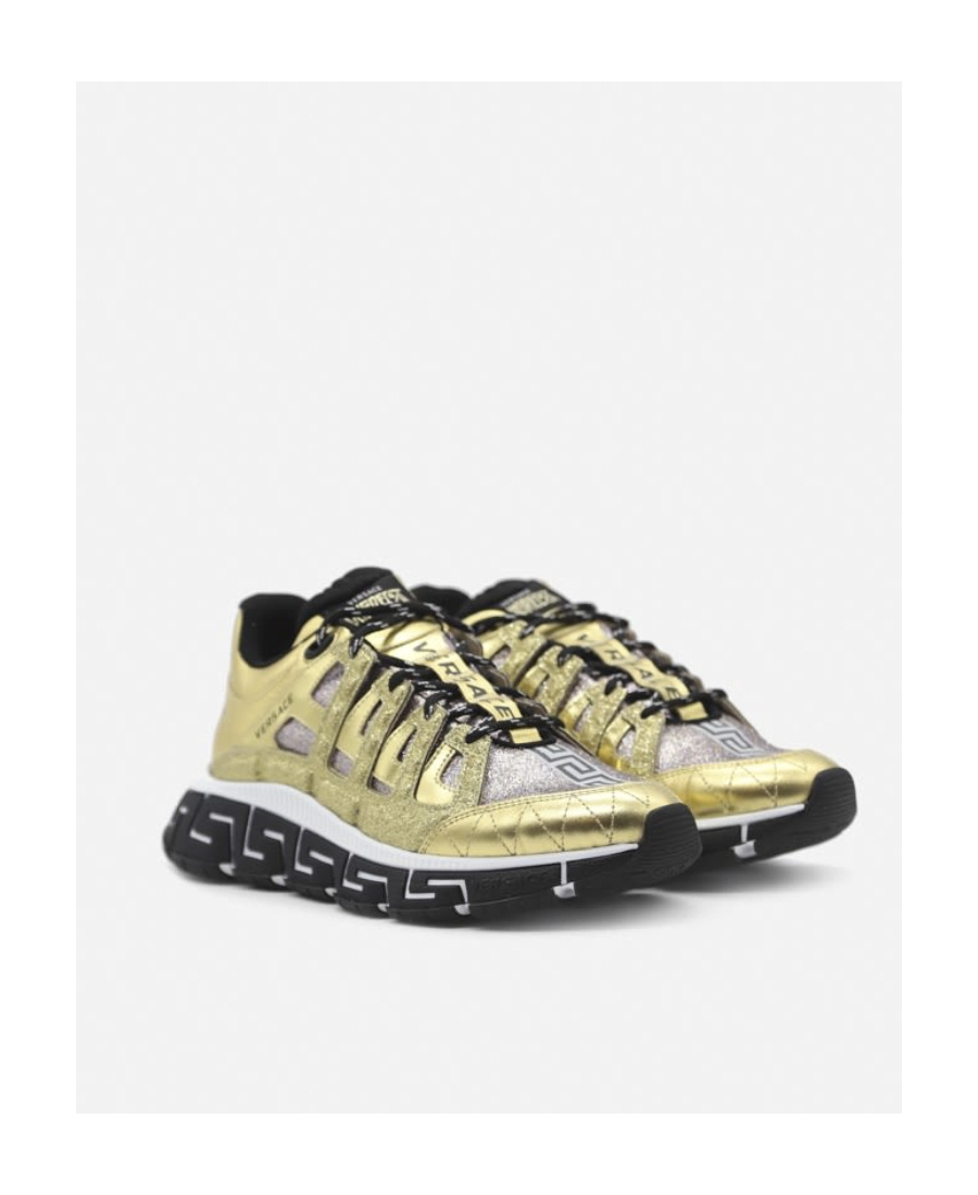 Versace Trigreca Panelled Cut-out Sneakers