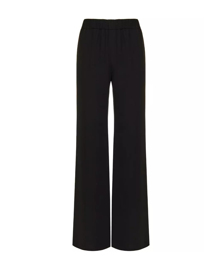 Valentino Black Silk Palazzo Trousers In Black