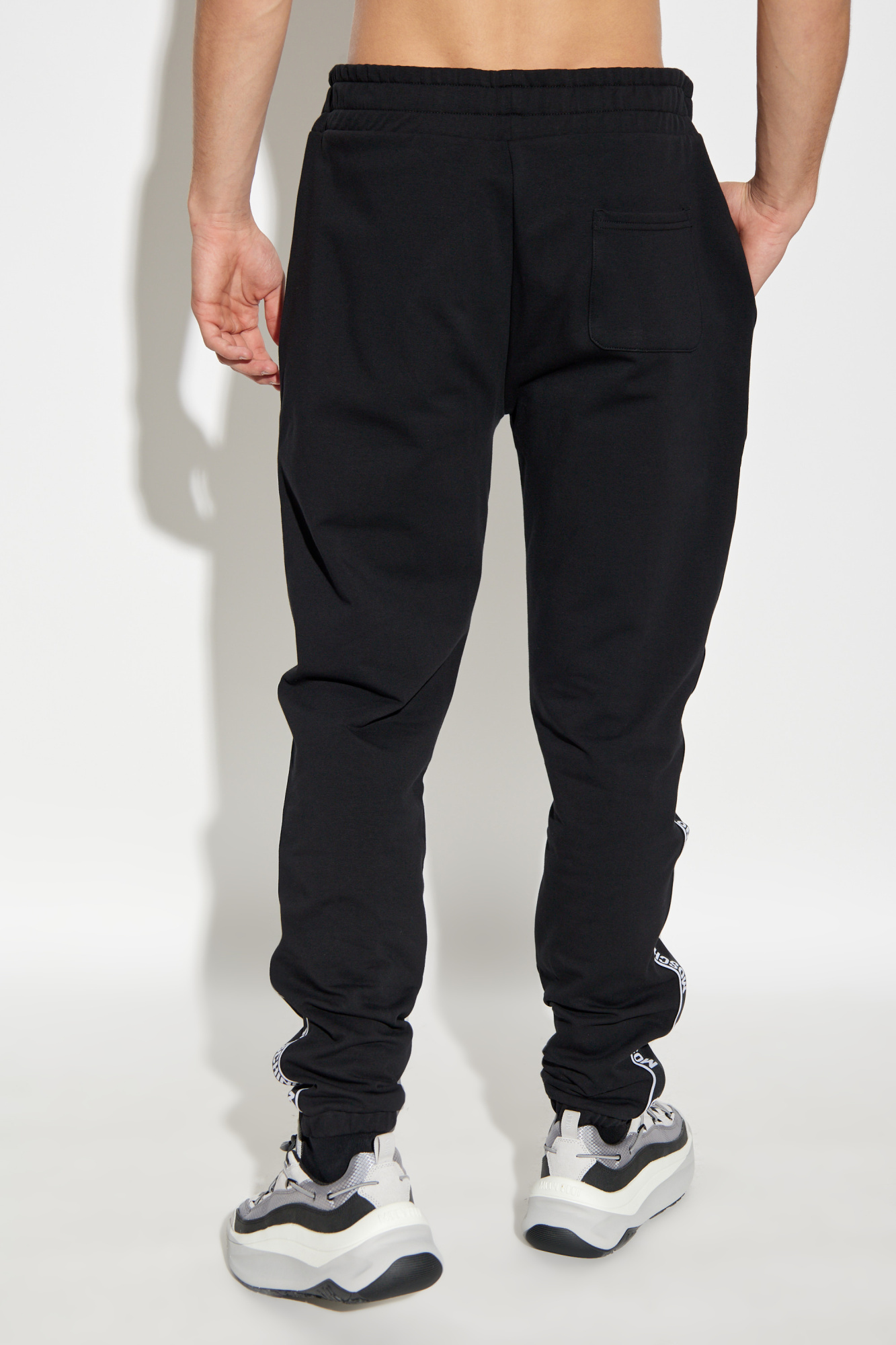 Moschino Elastic Waist Sweatpants In Black