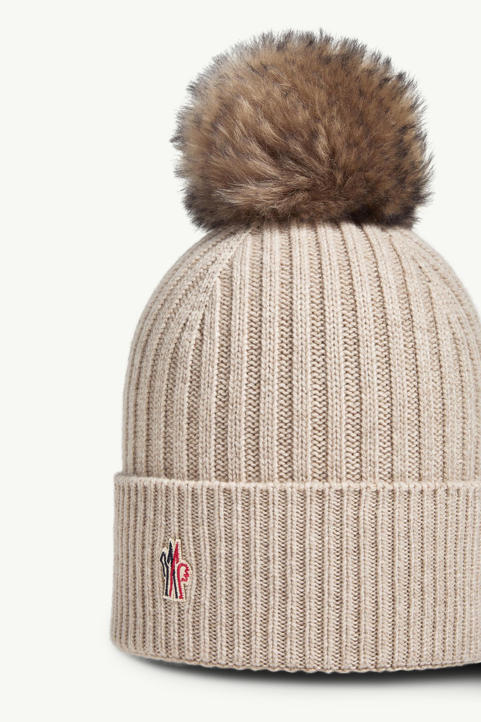 Moncler Cashmere Beanie With Pom Pom In Brown