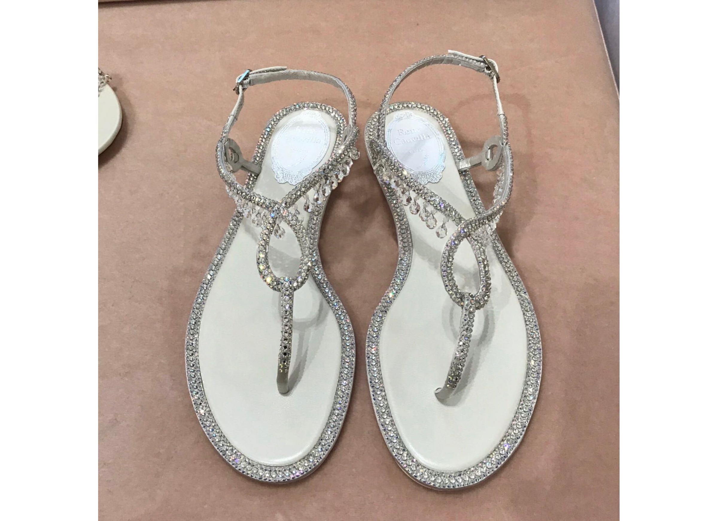 René Caovilla Toe-pinched Water Drill Sandals In Gray