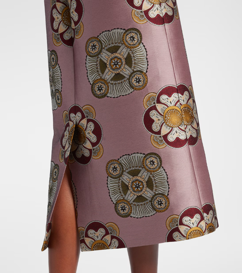 La Doublej Jacquard Pencil Skirt In Pink