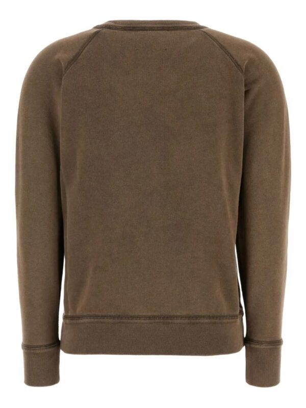 Isabel Marant Long-sleeve Graphic Sweatshirt With Vintage Wash In Brown