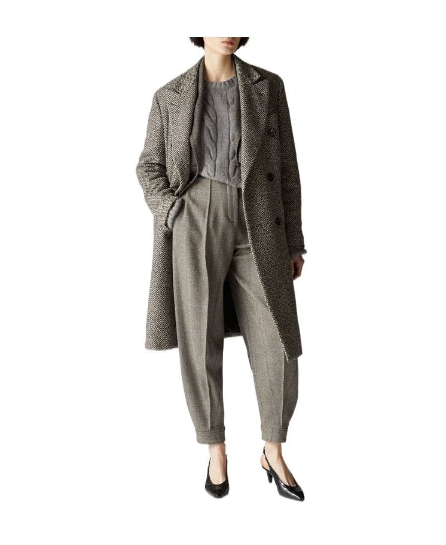 Loro Piana Herwin Double Breasted Coat In Gray