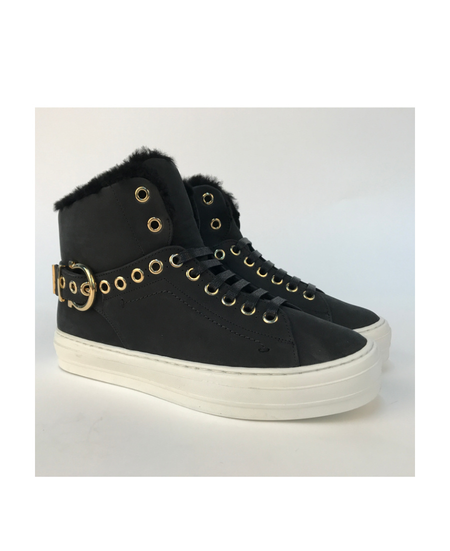 Ferragamo High-top Leisure Sneakers In Black